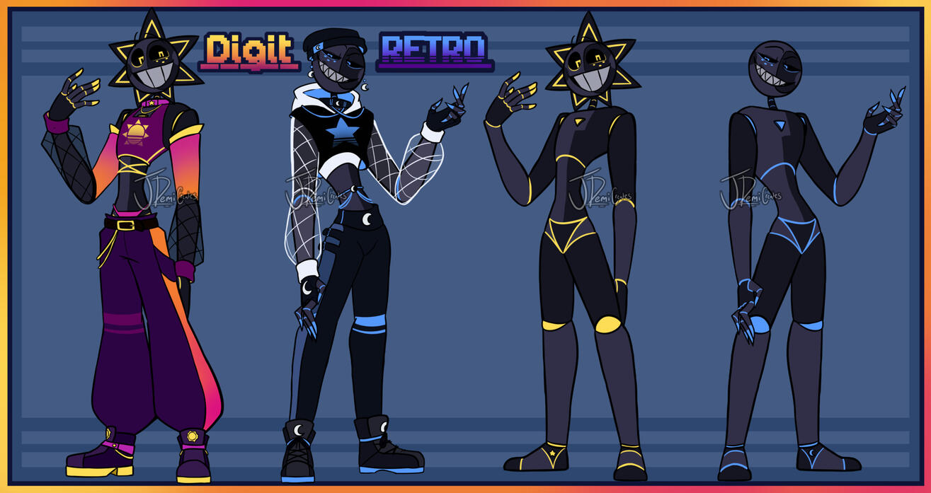 Digit and Retro (FNAF SecurityBreach OCs)